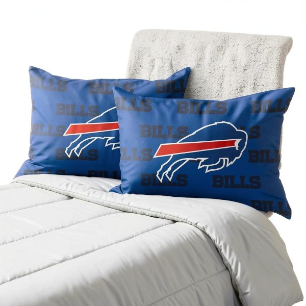 NFL Team Color Big Logo Bedding Standard 2-Pack Pillowcases-0