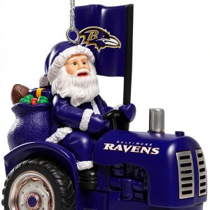 Team Beans Santa Tractor Ornament Unisex Holiday Decor 3x3 Inch-0