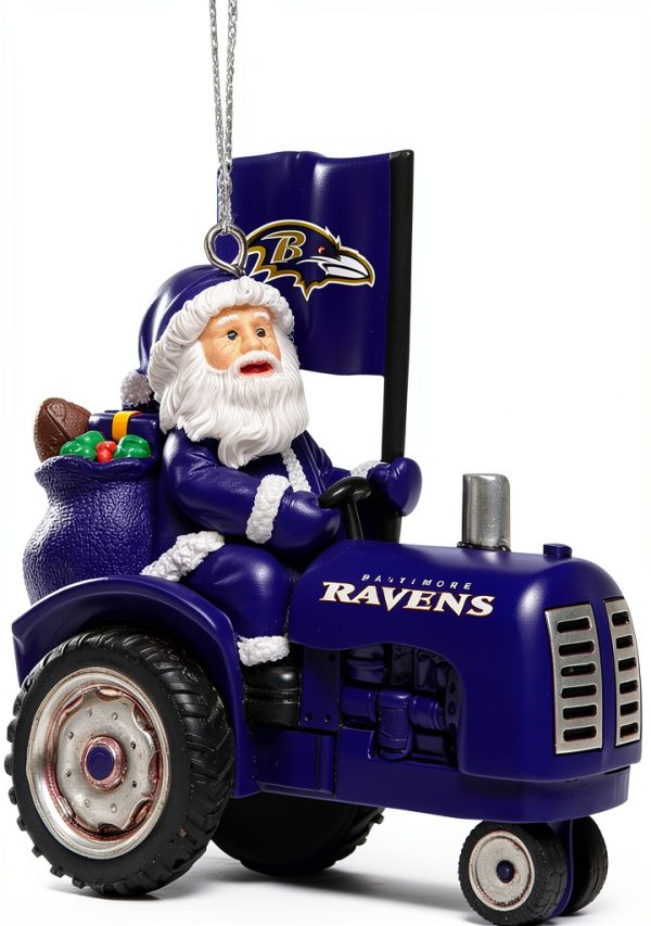 Team Beans Santa Tractor Ornament Unisex Holiday Decor 3x3 Inch-0