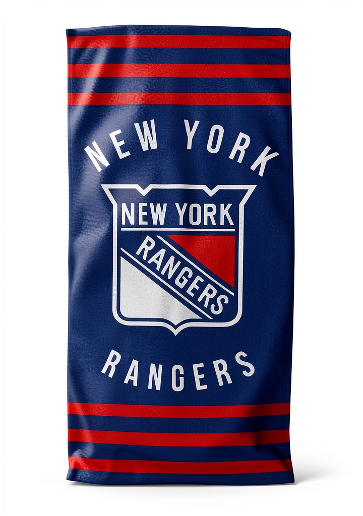 Sports fan beach towel on a beach