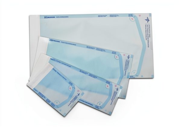 Medline Self-Seal Sterilization Pouches, 12 Inch x 18 Inch, for Steam and Gas, Color Change Indicator, Box of 200 Each-0