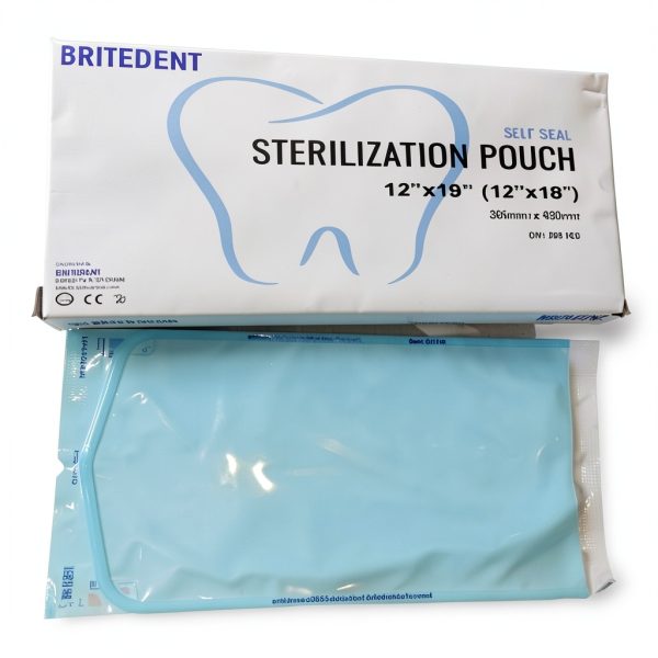 Self Sealing Sterilization Pouches 12”in x 19”in - 200 Easy Open Autoclave Sterilizer Bags for Dental and Medical Tools - Triple Check Technology to Confirm Sterilization-0