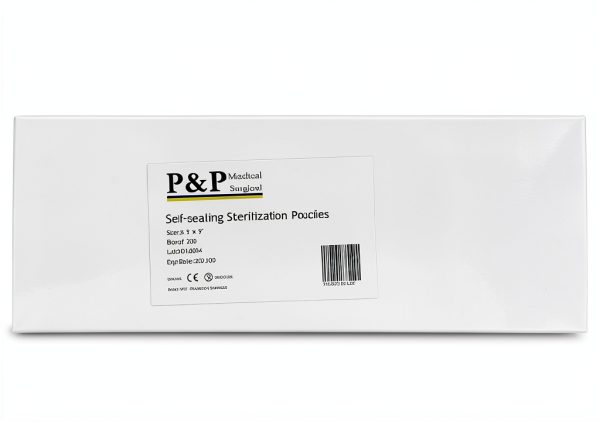 Sterilization Pouches 3.5”x9” Self-Sealing Autoclave Bags with Indicators for Professional Surgical Instrument Cleaning by P&P MEDICAL SURGICAL Box of 200-1
