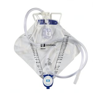 Covidien 6206 Dover Urine Drainage Bag with Needle Sampling, Anti-Reflux Chamber Drain Port Poly Bag, 2000 mL Capacity (Pack of 20)-0