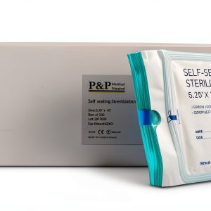 Sterilization Pouches 5.25”x10” Self-Sealing Autoclave Bags with Indicators for Professional Surgical Instrument Cleaning by P&P MEDICAL SURGICAL Box of 200-0