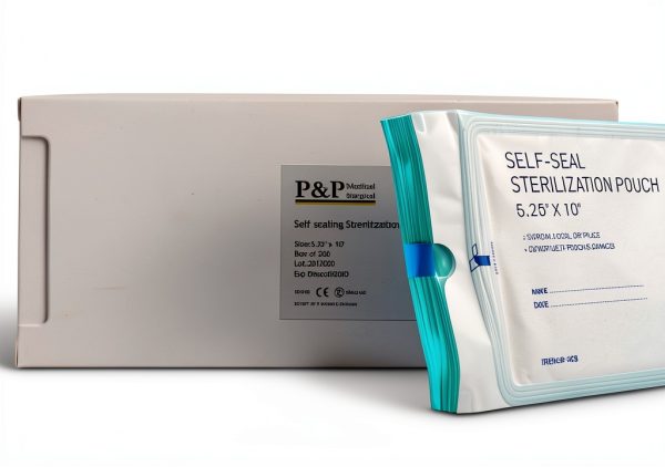 Sterilization Pouches 5.25”x10” Self-Sealing Autoclave Bags with Indicators for Professional Surgical Instrument Cleaning by P&P MEDICAL SURGICAL Box of 200-0