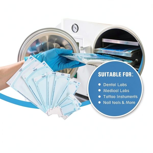 200 Pouches Dental Self-Sealing Sterilization Pouches 3.5x10 inch 200/Box 1 Box-6